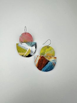 Lilly & Mr Fletcher Abstract-painted Earrings Large W