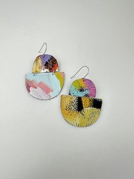 Lilly & Mr Fletcher Abstract-painted Earrings Large Q