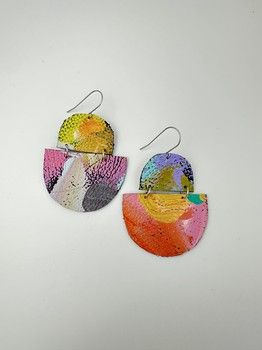 Lilly &amp; Mr Fletcher Abstract-painted Earrings Large K