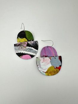 Lilly & Mr Fletcher Abstract-painted Earrings Large U