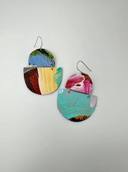 Lilly & Mr Fletcher Abstract-painted Earrings Large T