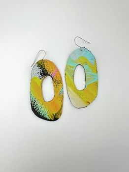 Lilly & Mr Fletcher Abstract-painted Earrings Large F