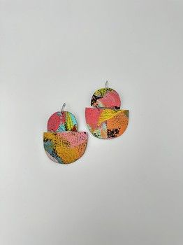 Lilly & Mr Fletcher Abstract-painted Earrings Large E