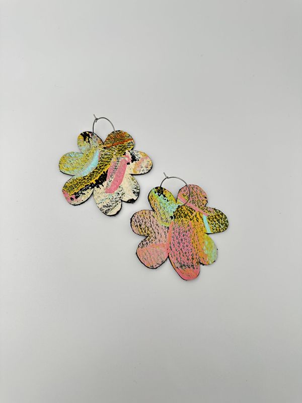 Lilly & Mr Fletcher Abstract-painted Earrings Large D