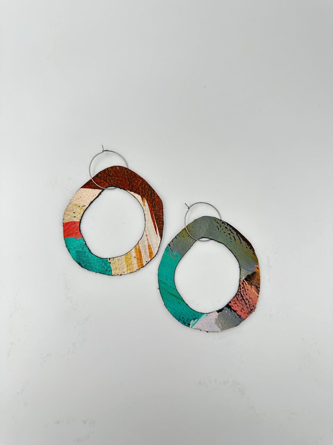 Lilly & Mr Fletcher Abstract-painted Earrings Large C