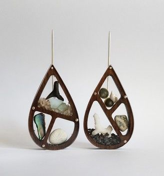 Rumma Designs Teardrop Ocean Treasure Earrings  A