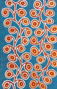 Brenda Armstrong Punytjina / 46x30cm / Kalinykalinypa / Ultukunpa Jukurrpa - Honey Grevillea Dreaming