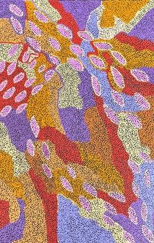 Marita Napanangka Marshall / 91x61cm / Yuparli Jukurrpa (Bush Banana Dreaming)