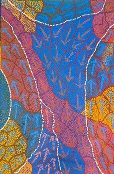 Ricardo Jampijinpa Gallangher / 91x61cm / Yankirri Jukurrpa (Emu Dreaming) - Ngarlikirlangu