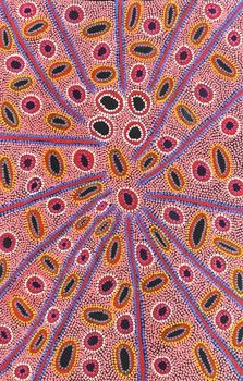 Freda Napaljarri Jurrah / 91x61cm / Witi Jukurrpa (Ceremonial Poles) - Yanjirlpiri