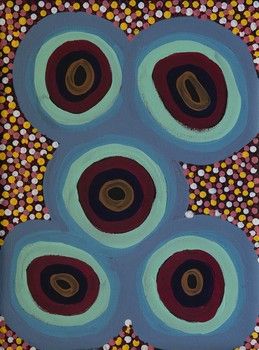 Pitu (Seperation Well) - Gladys Kuru Bidu - Acrylic on Canvas - 46cm x 61cm