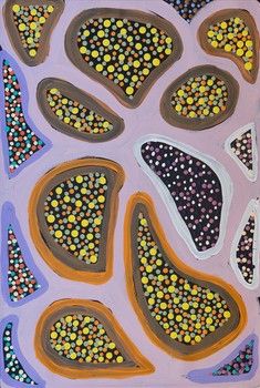 Linyji (Claypan) - Gladys Kuru Bidu (2) - Acrylic on Canvas - 61cm x 91cm