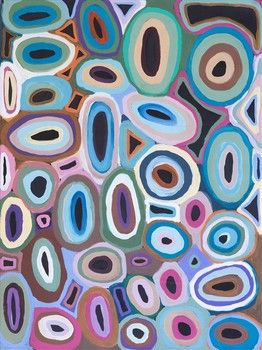 Wantili (Warntili Canning Stock Route Well 25) - Gladys Kuru Bidu - Acrylic on Canvas - 91cm x 122cm
