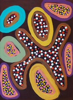 Linyji (Claypan) - Gladys Kuru Bidu - Acrylic on Canvas - 46cm x 61cm