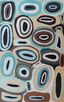 Wantili (Warntili, Canning Stock Route Well 25) - Gladys Kuru Bidu - Acrylic on Canvas - 61cm x 91cm