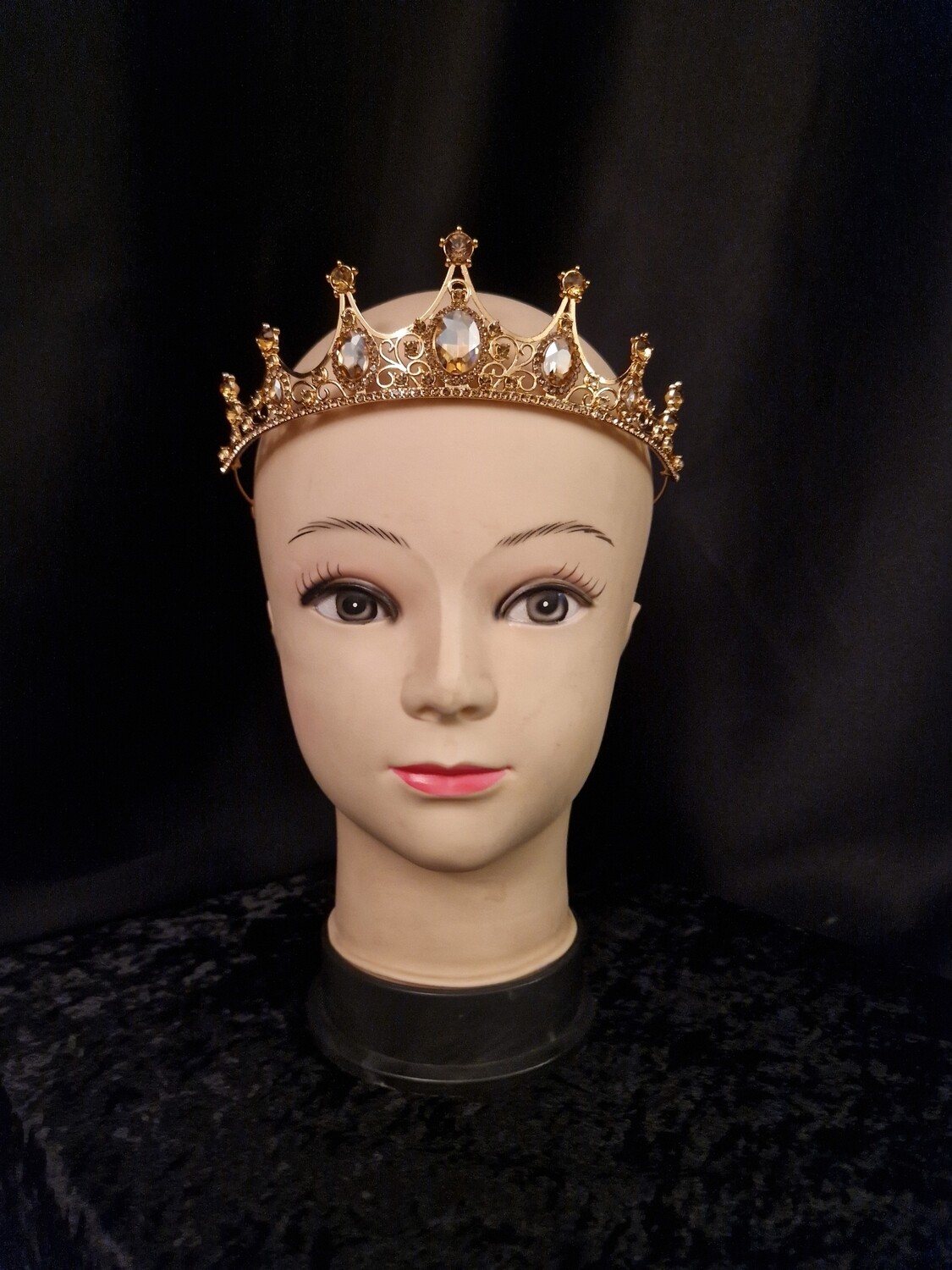 Gold Tone Crystal Tiara 