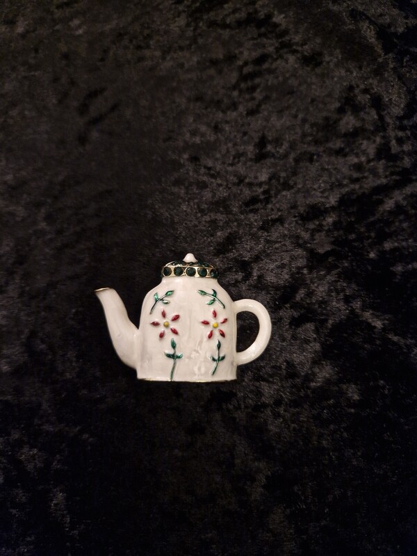 Enamel Teapot Brooch