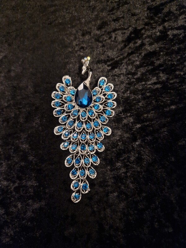 Peacock Brooch Blue
