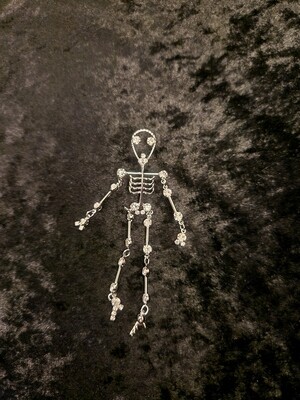 Skeleton Pin Silver Tone