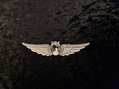 Wings Brooch Silver Tone 