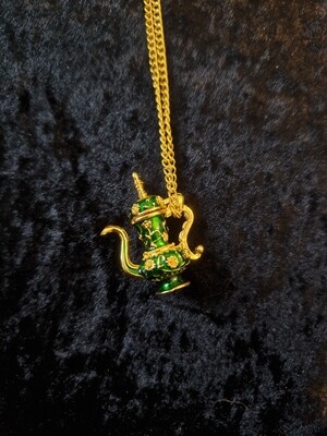 Green Coffee Pot Necklace