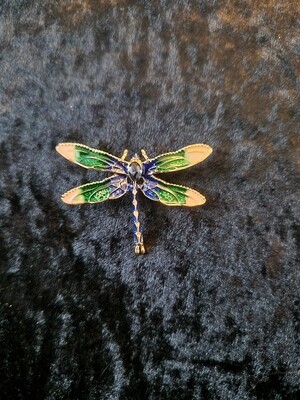 Dragonfly Brooch Blue & Green