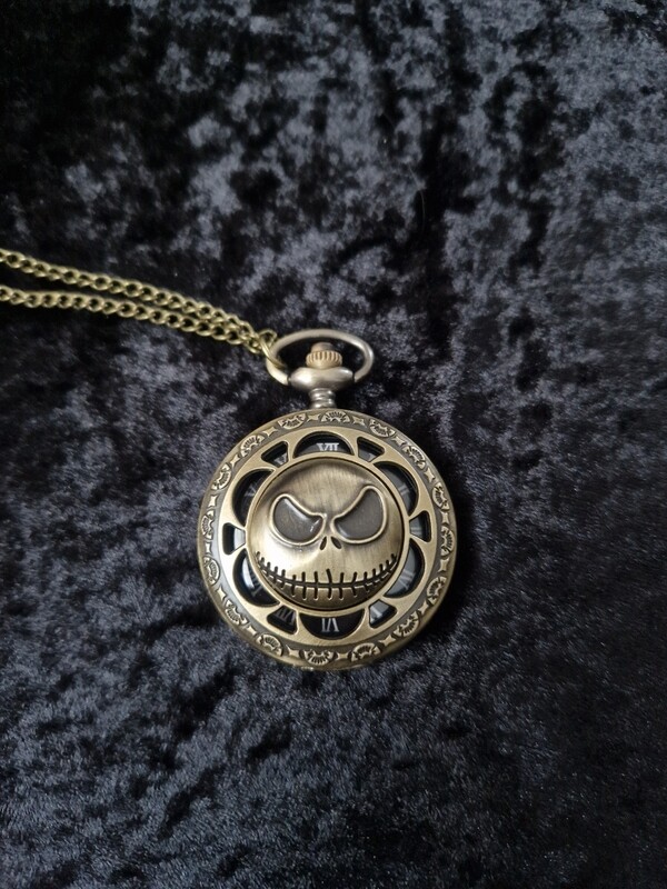 Bronze Tone Skeleton Quartz Pocket Watch