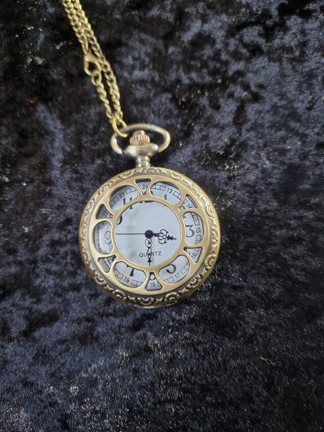 Bronze Tone Quartz Pocket Watch