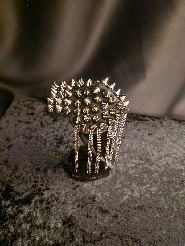 Punk/Steampunk Epaulettes Dark Silver Tone