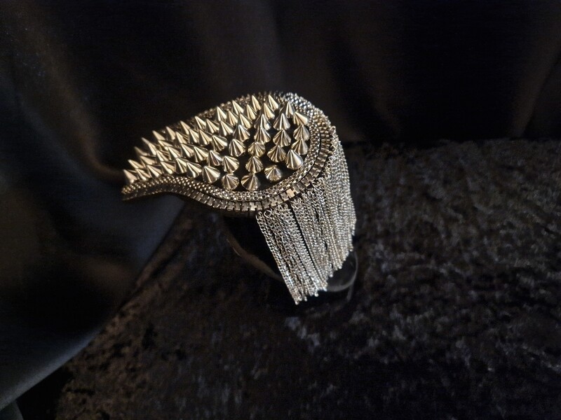 Punk/Steampunk Epaulettes Silver Tone