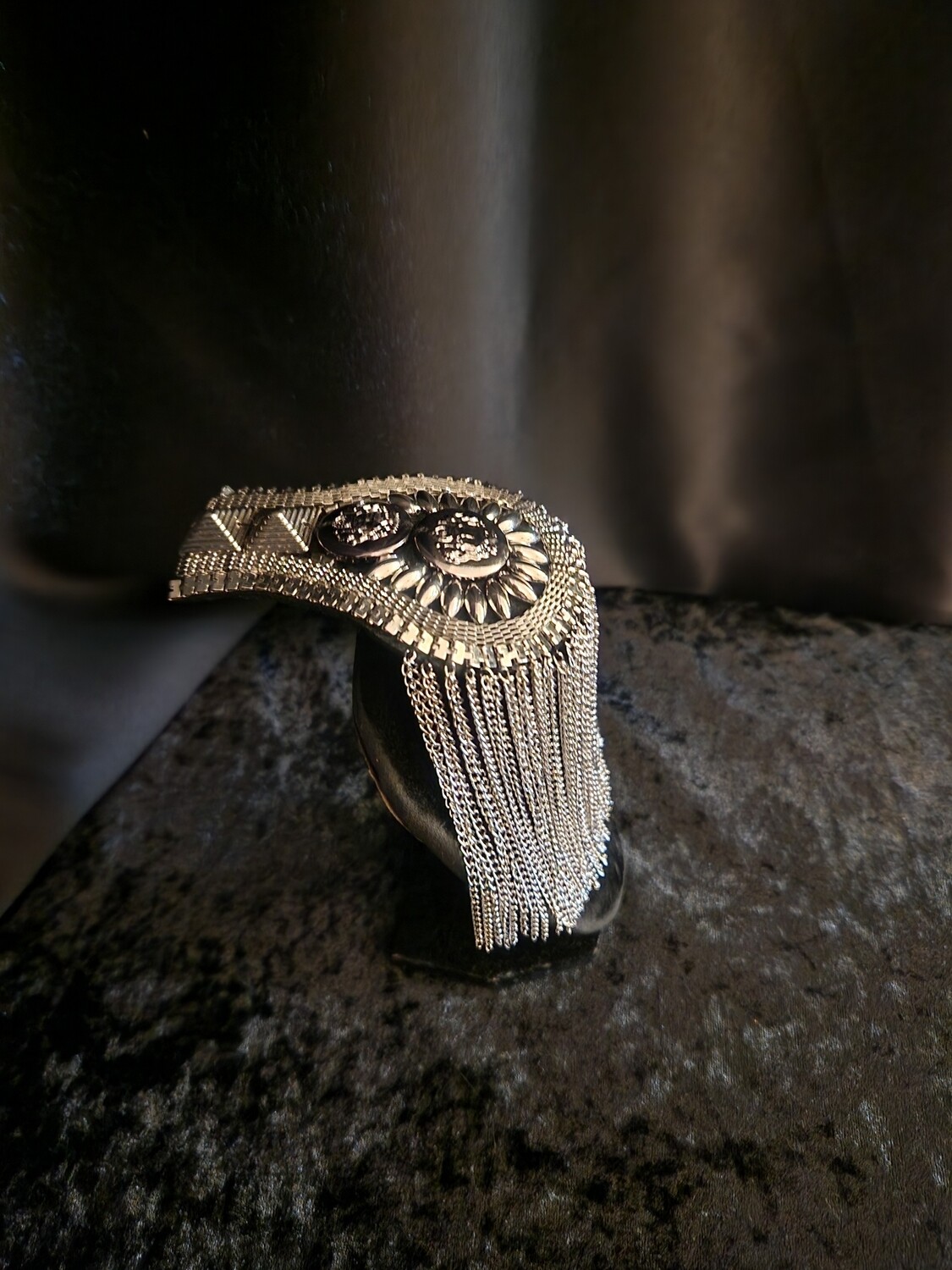 Punk/Steampunk Epaulettes Silver Tone