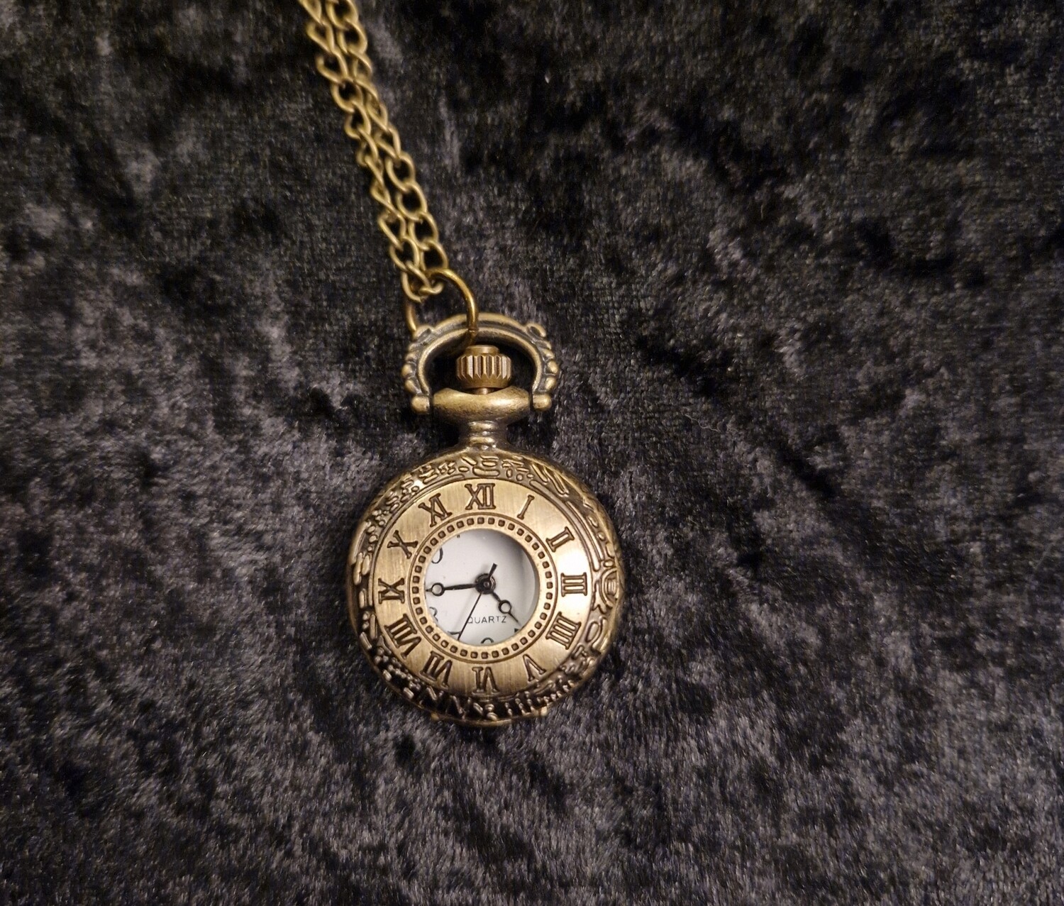 Bronze Tone Quartz Pocket Watch