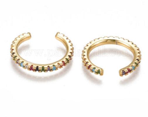 Earcuff mit funkelnden bunten Zirkonen