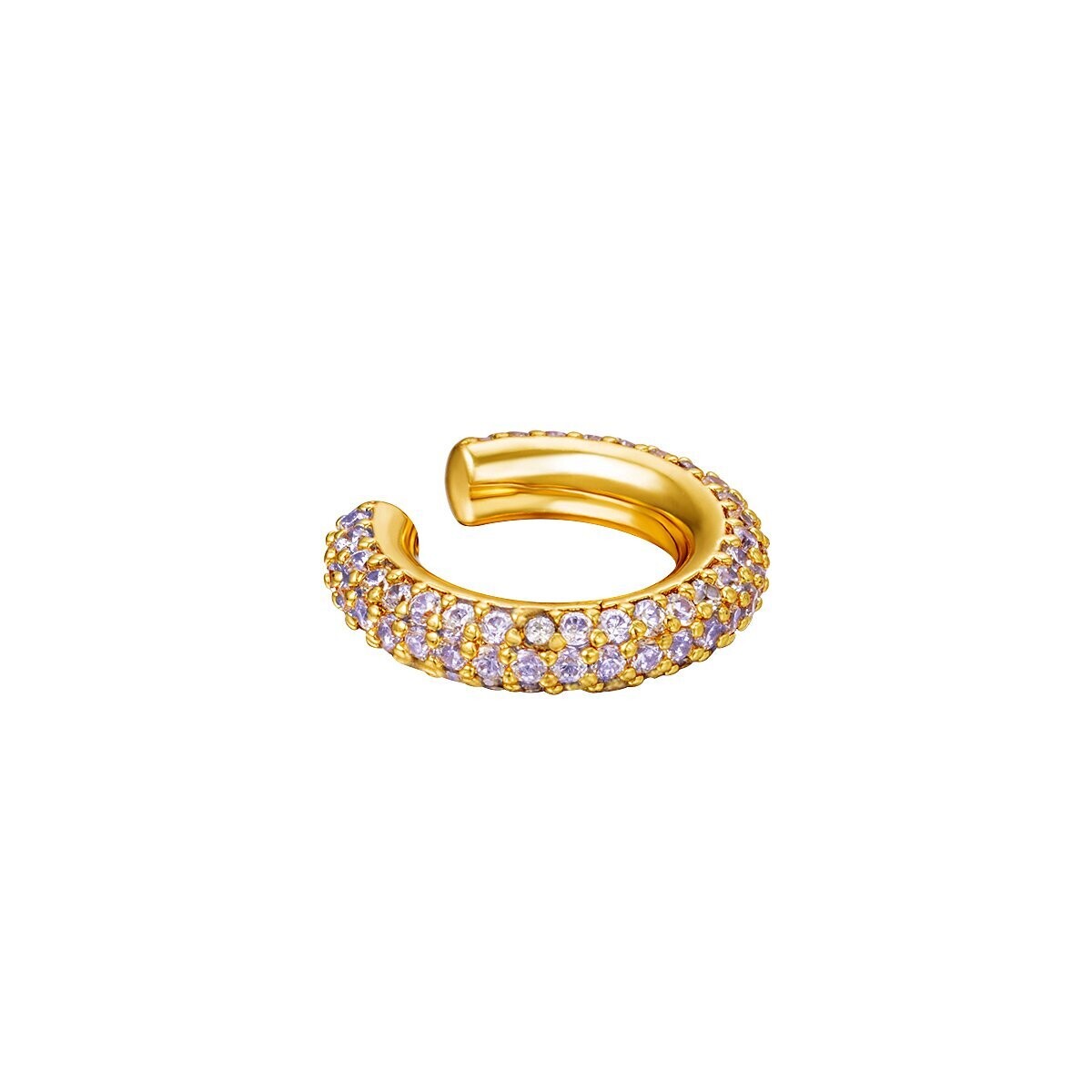 Stilvoller Earcuff  mit funkelnden klaren Zirkonen in Layers