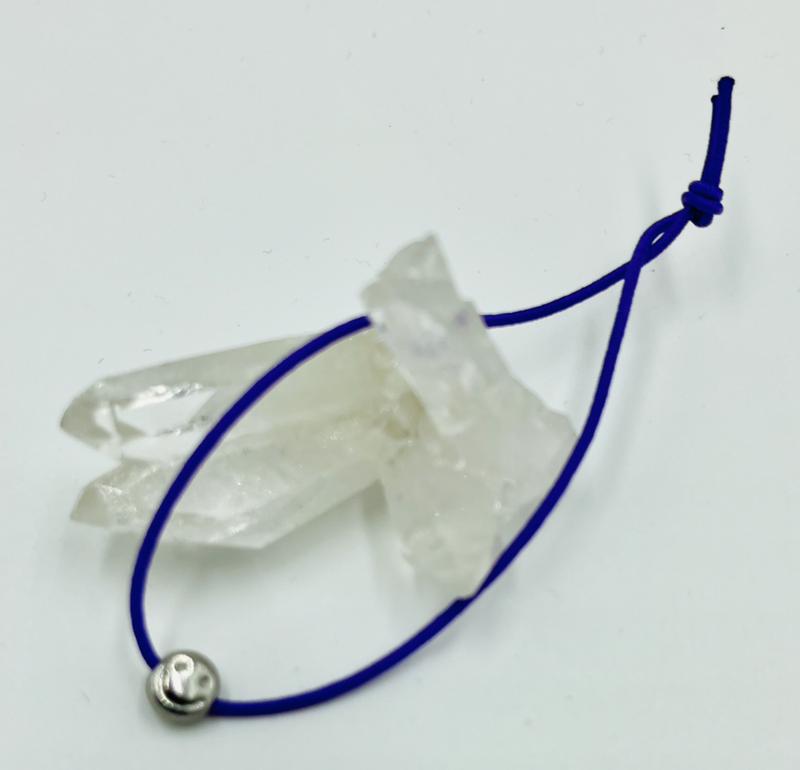 Glücksbringer Armband mit Smiley blau