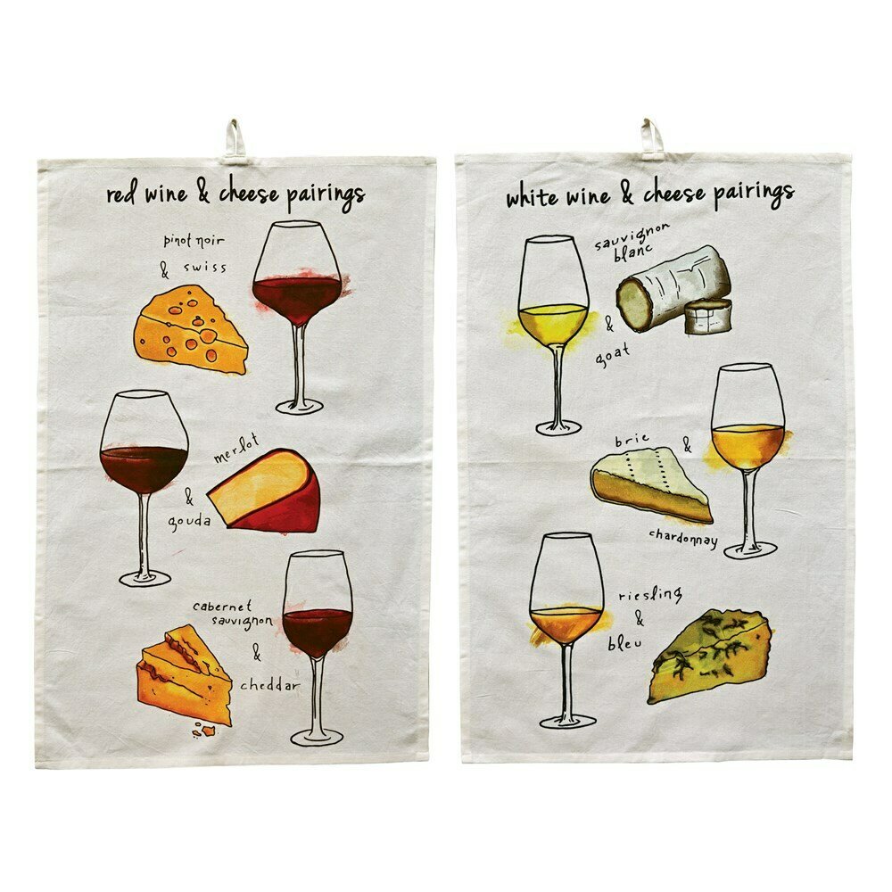Cotton Wine Pairing Tea Towel