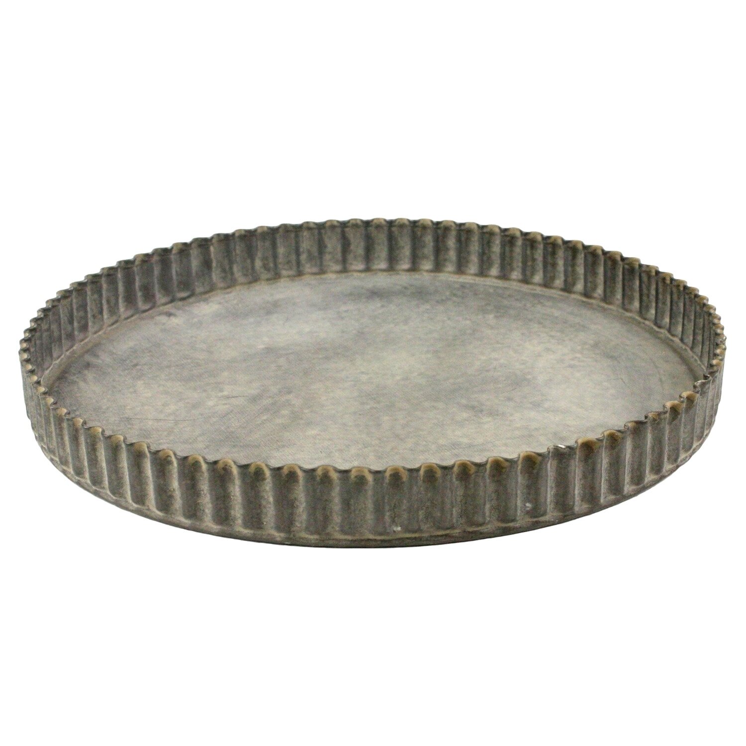Galvanized Fluted Metal Tray Large