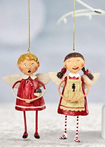 Tree Trimming Boy Ornament by Lori Mitchell