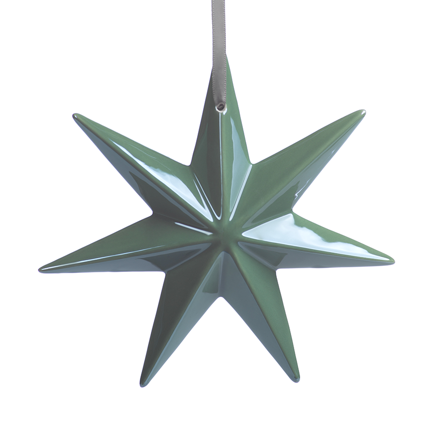 Green Ceramic Star Ornament Lar