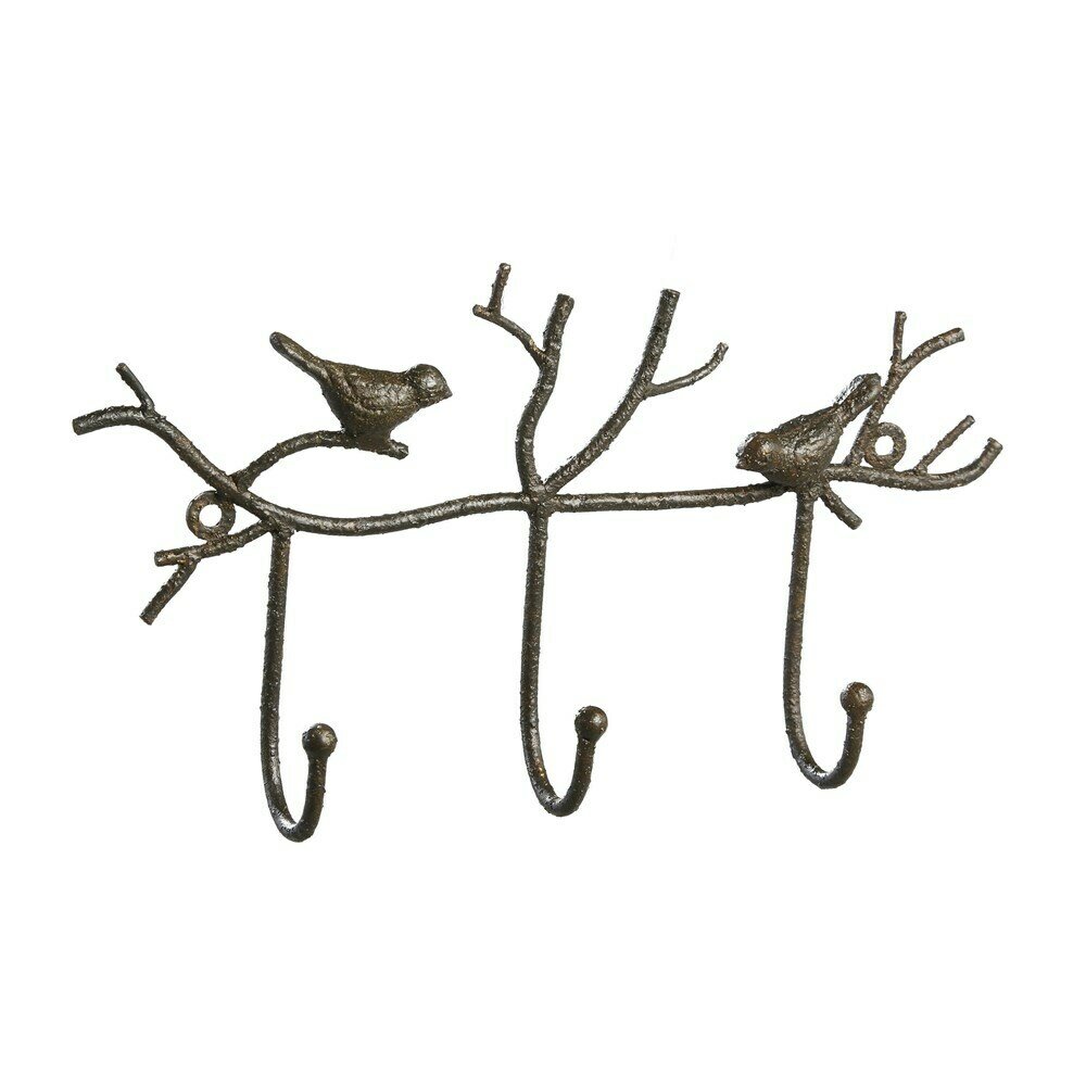Metal Twig Wall Hook with Birds