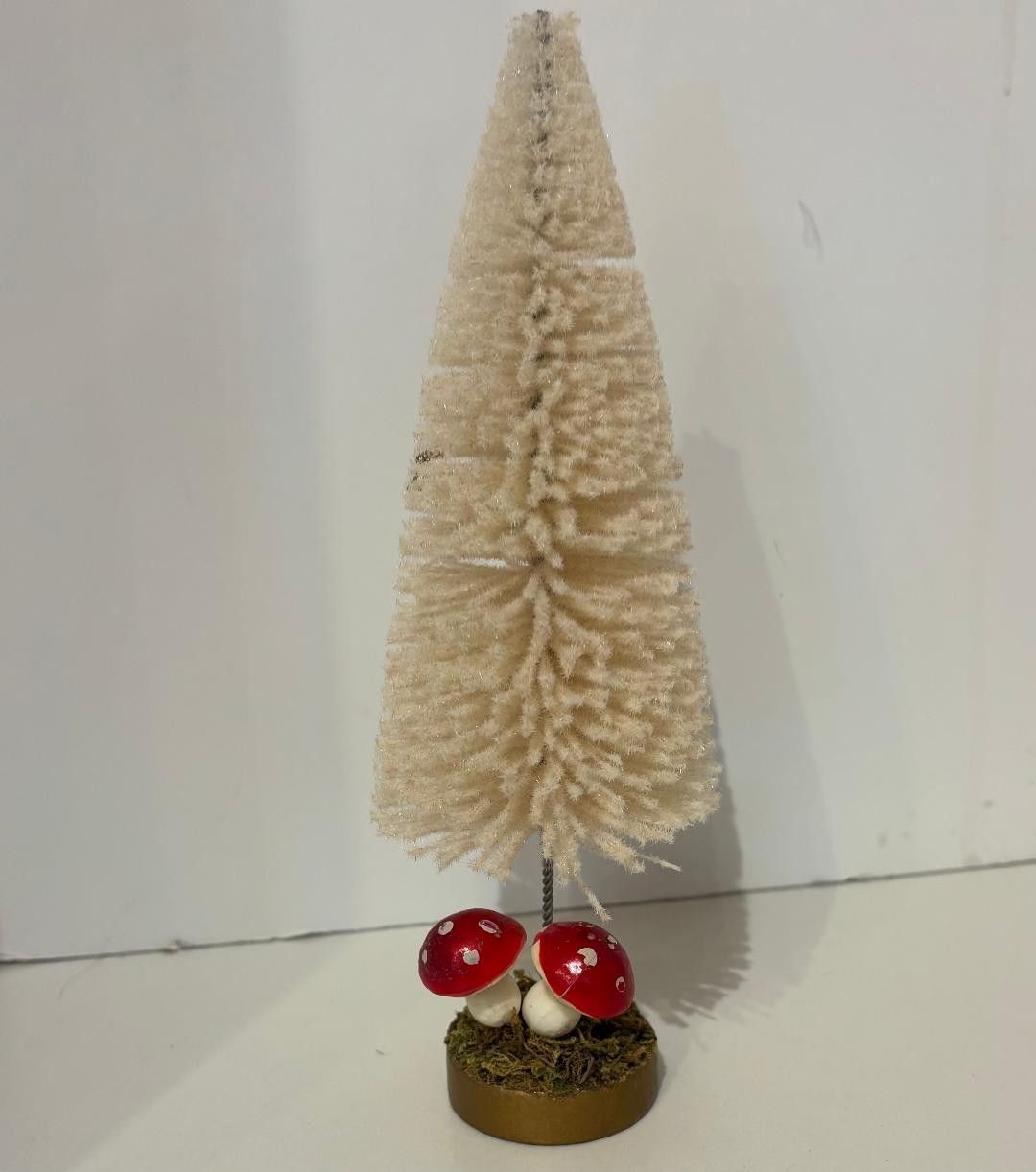Cream Bottle Brush tree with Mushrooms Cream Bottle Brush tree with Mushrooms