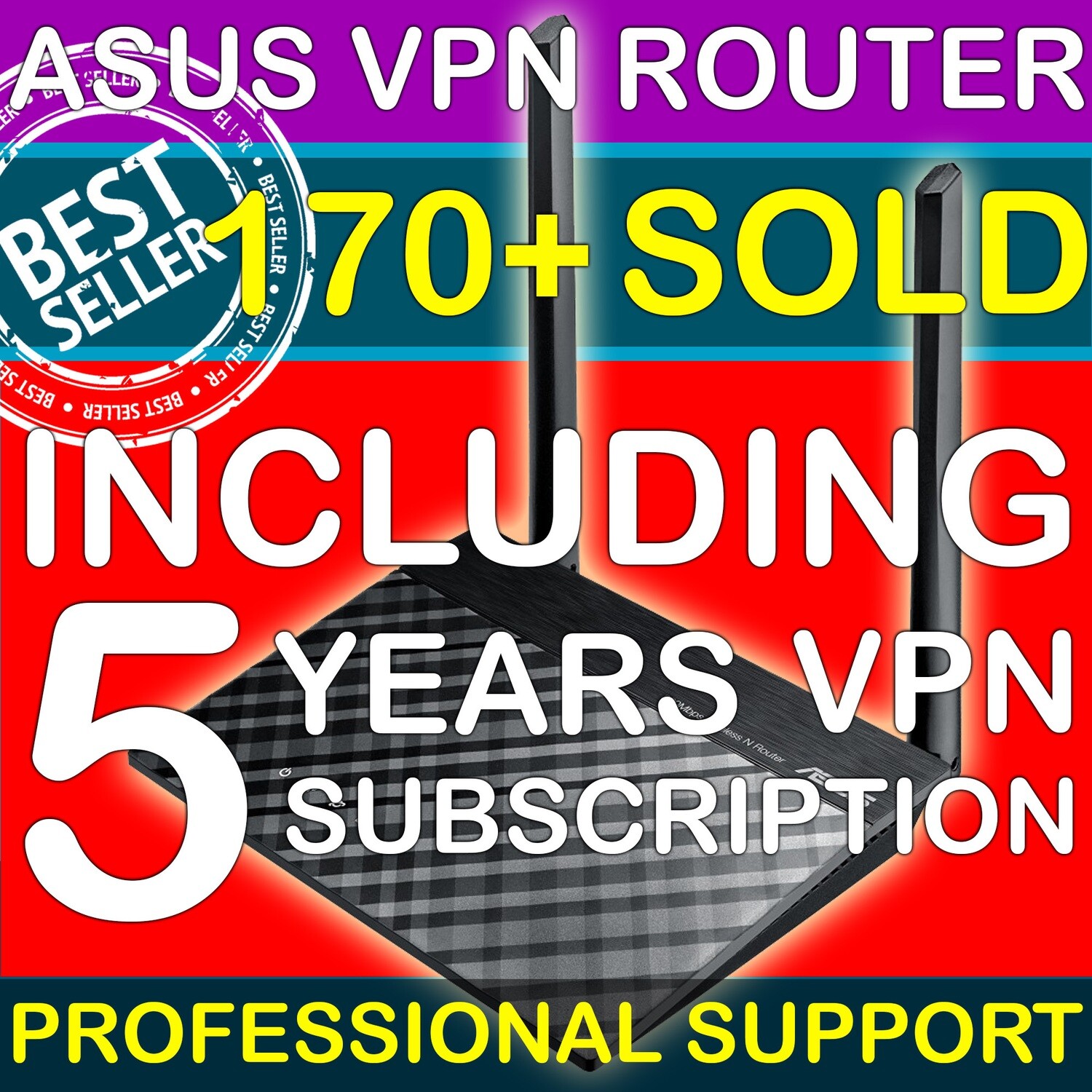 ⭐5 YEARS VPN SUBSCRIPTION WITH ASUS RTAC51U ROUTER PROTECT YOUR PRIVACY AND ALL DEVICES