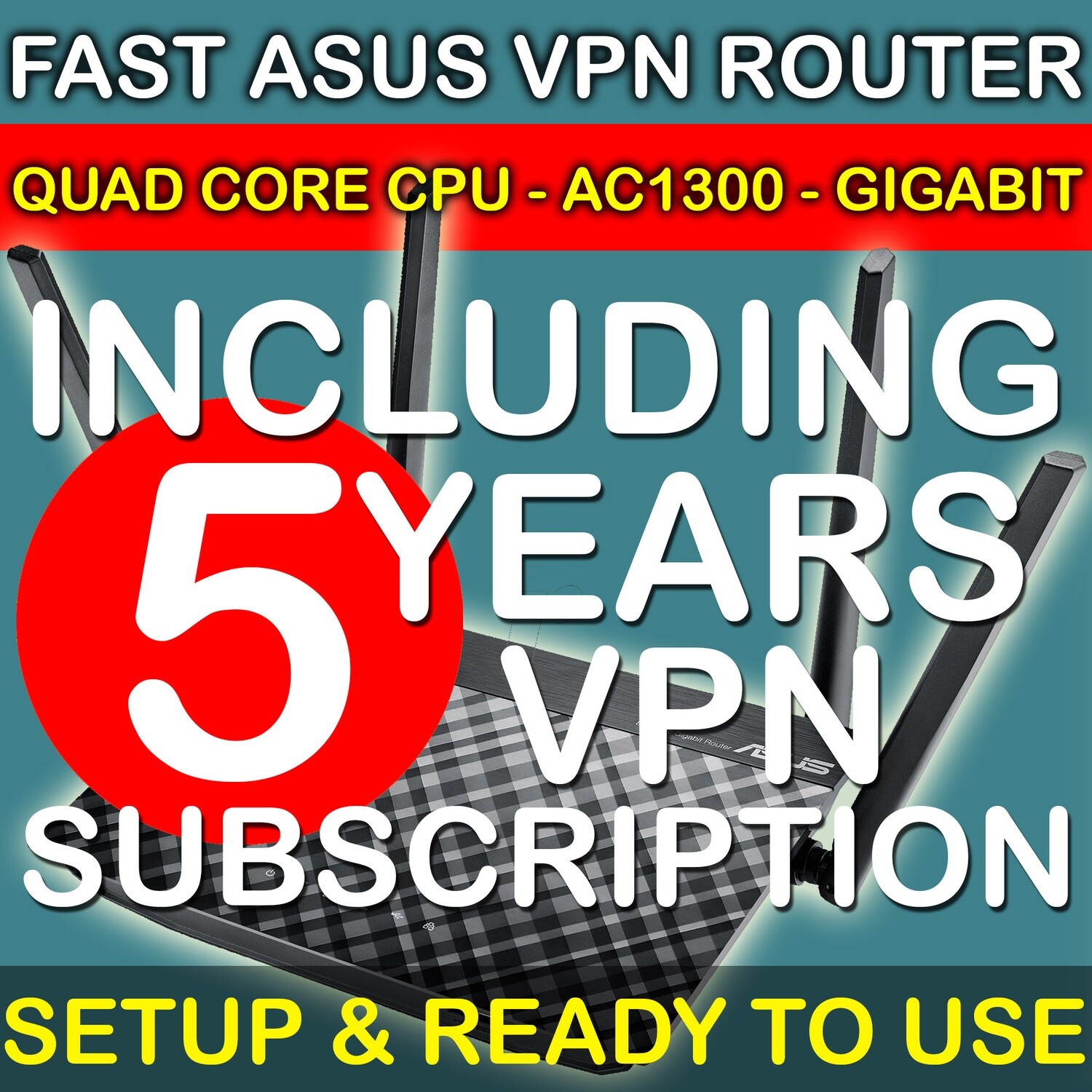 ⭐5 YEARS VPN SUBSCRIPTION WITH ASUS ROUTER RTAC58U PROTECT YOUR PRIVACY AND ALL DEVICES