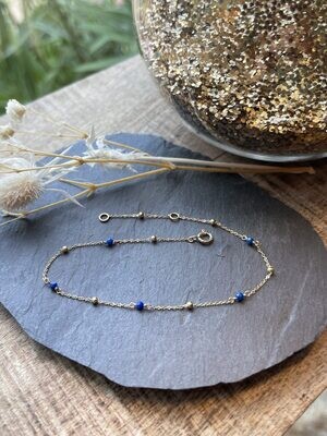 Bracelet Coquelicot Or Lapis-lazuli