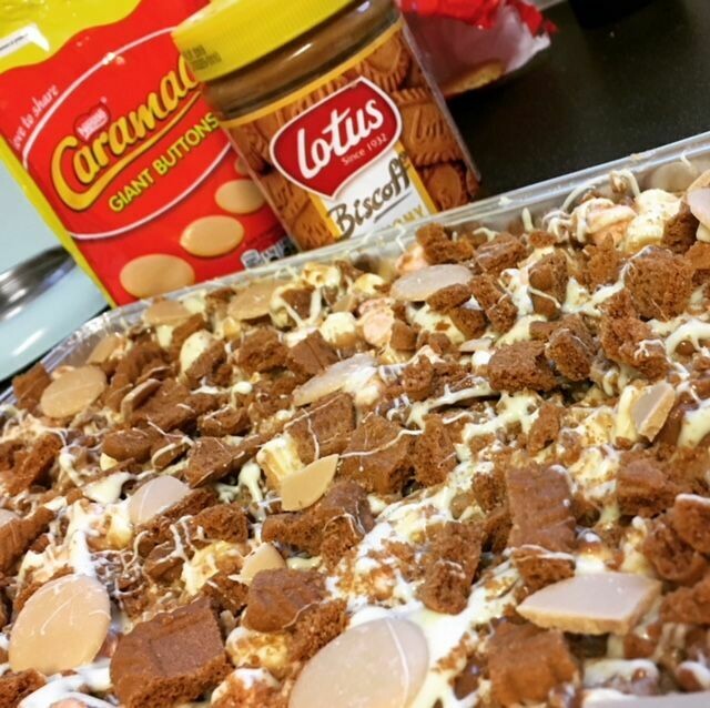 Caramac & Biscoff Rocky Road