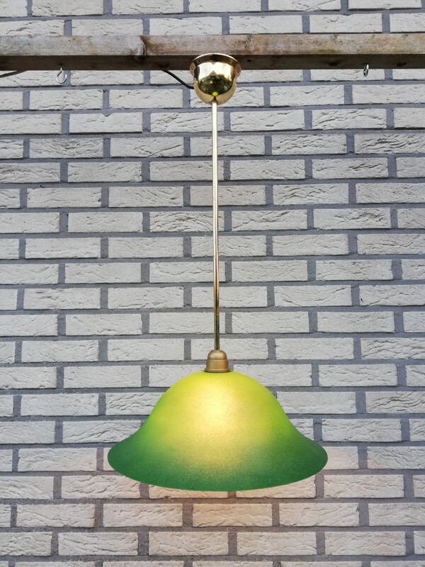Vintage groene glazen hanglamp