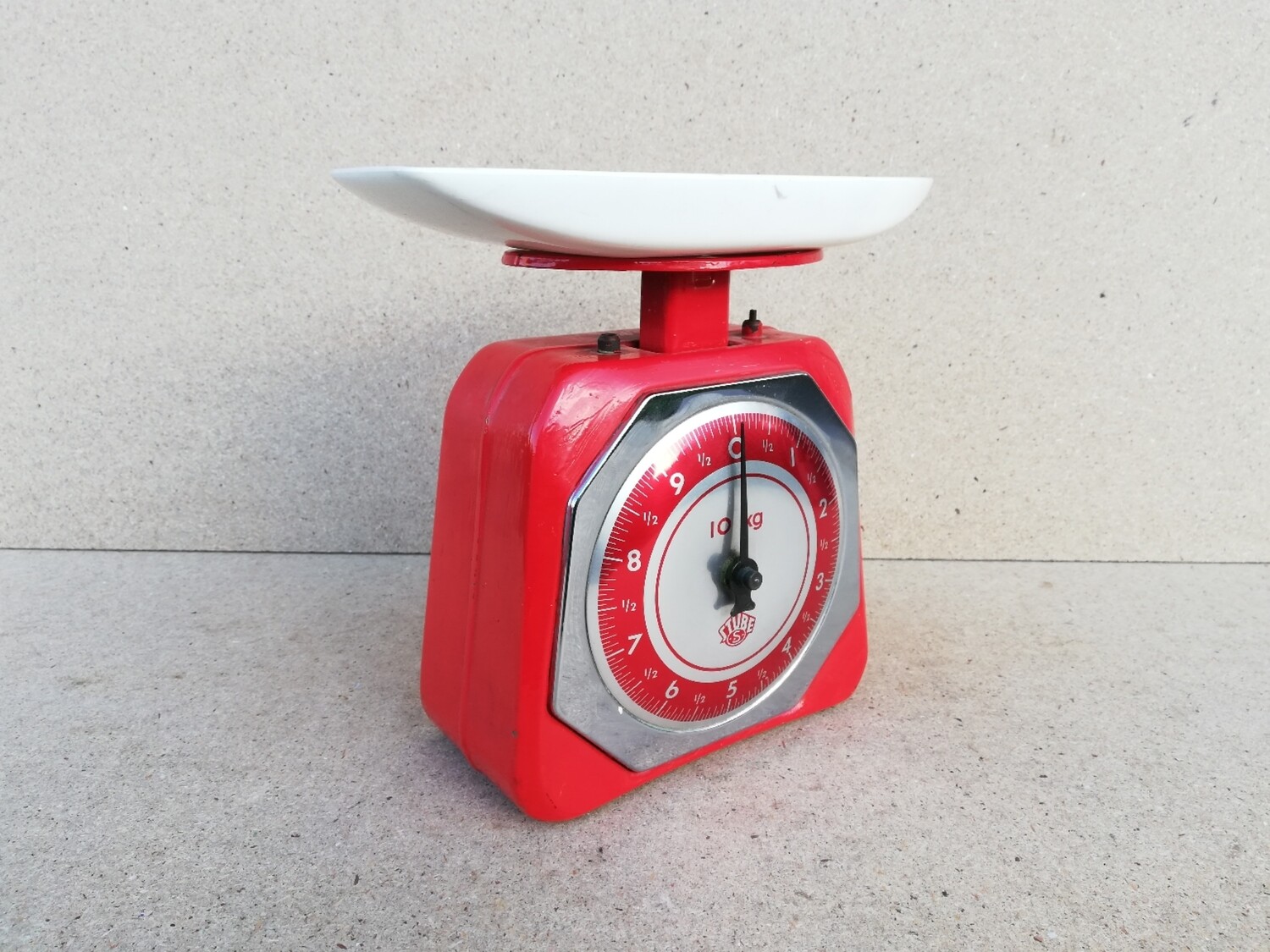 Vintage weegschaal Stube rood 10kg