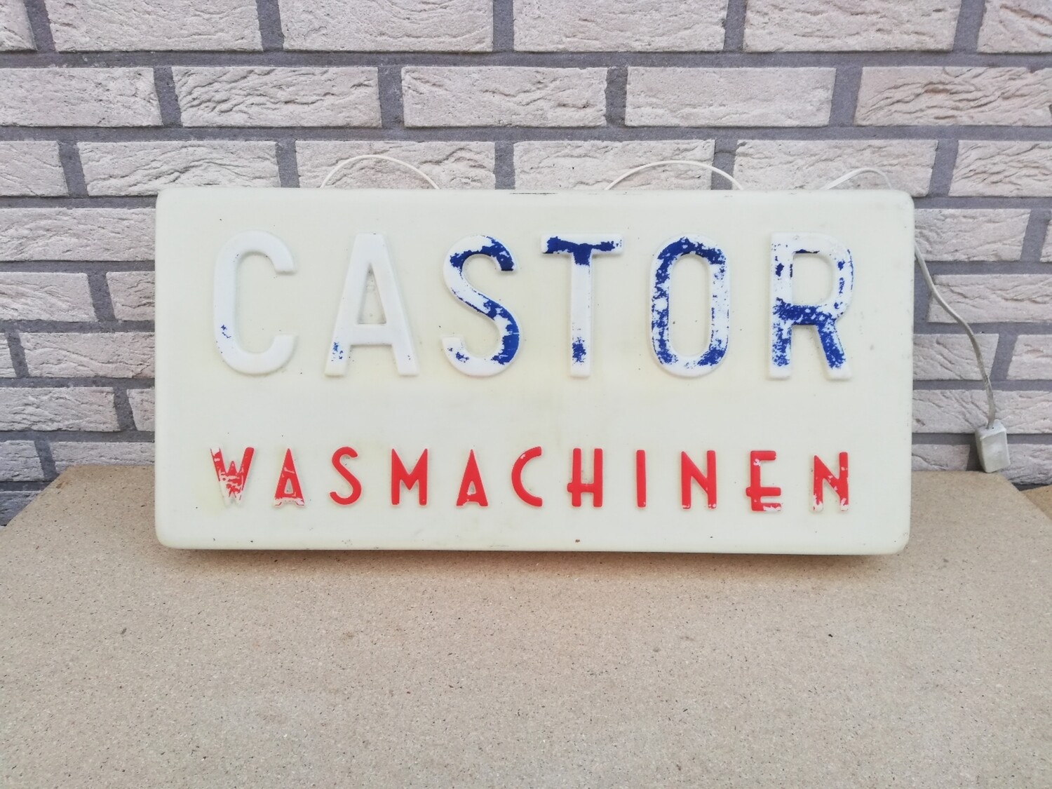 Oude lichtreclame 'Castor wasmachinen'