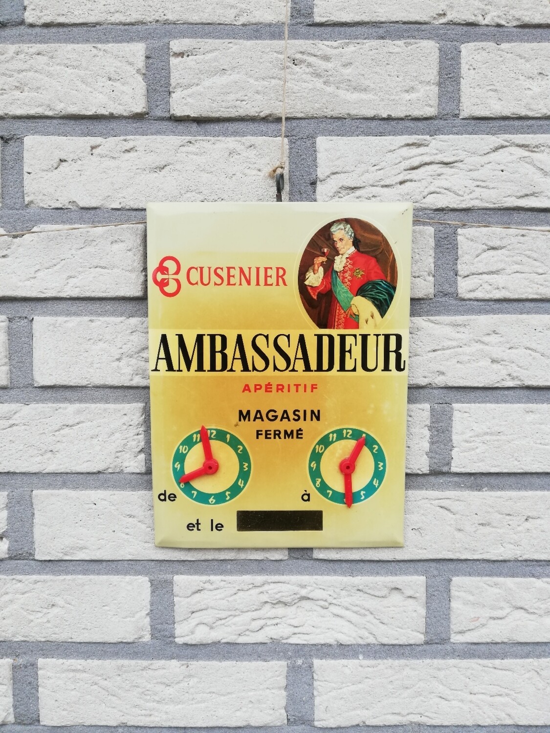 Reclamebordje Cusenier Ambassadeur
