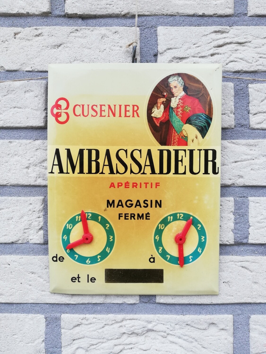 Reclamebordje Cusenier Ambassadeur
